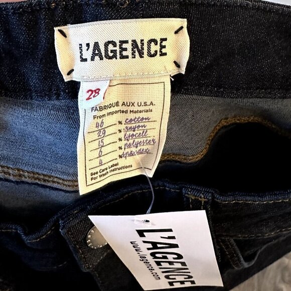 NWT L'AGENCE Margot High Rise Skinny Jean in Midnight - Size 28 - Picture 4 of 11